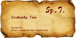 Szabady Tea névjegykártya